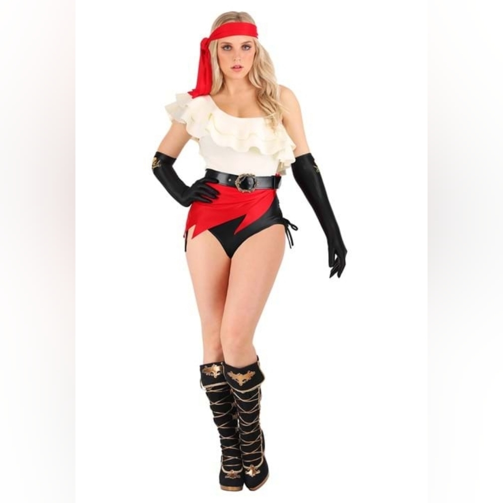 NIB Womens Fun Costumes Salty Seas Sexy Pirate Bodysuit Set M Cosplay, Ren Faire